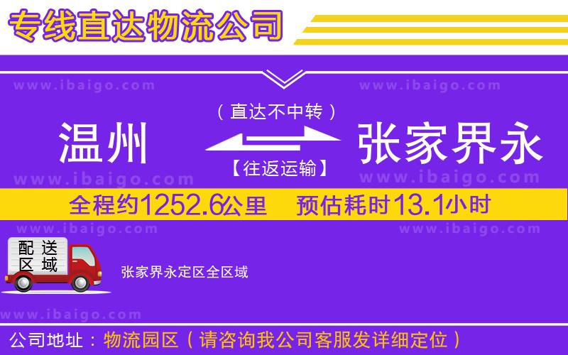 溫州到張家界永定區(qū)貨運公司