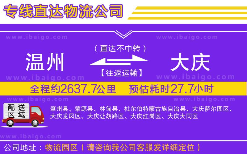 溫州到大慶物流公司