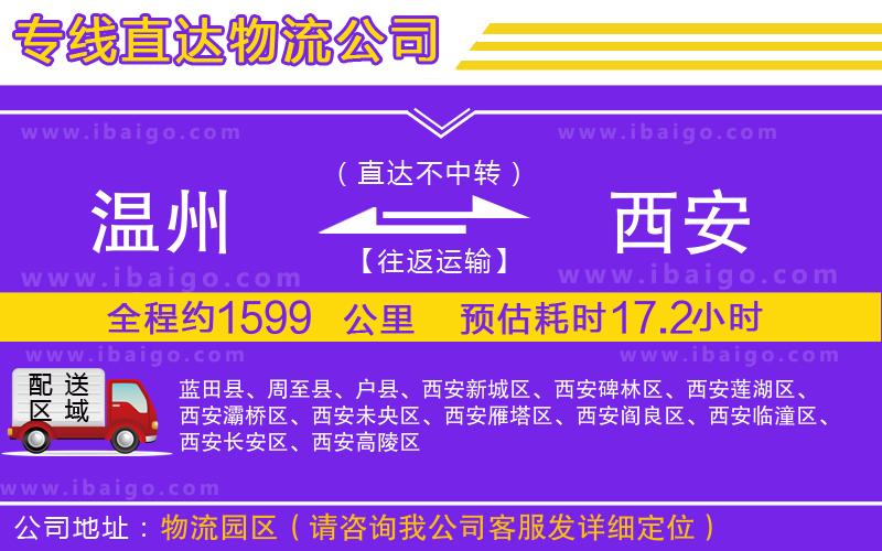 溫州到西安貨運(yùn)專(zhuān)線