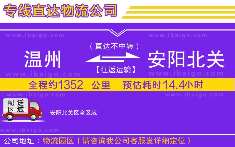 溫州到安陽北關區(qū)貨運專線