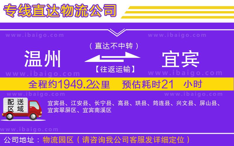 溫州到宜賓物流專線
