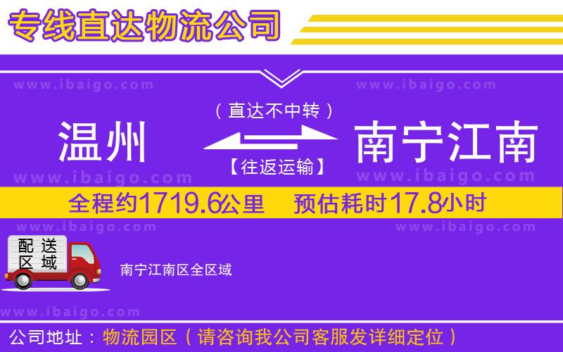 溫州到南寧江南區(qū)貨運公司