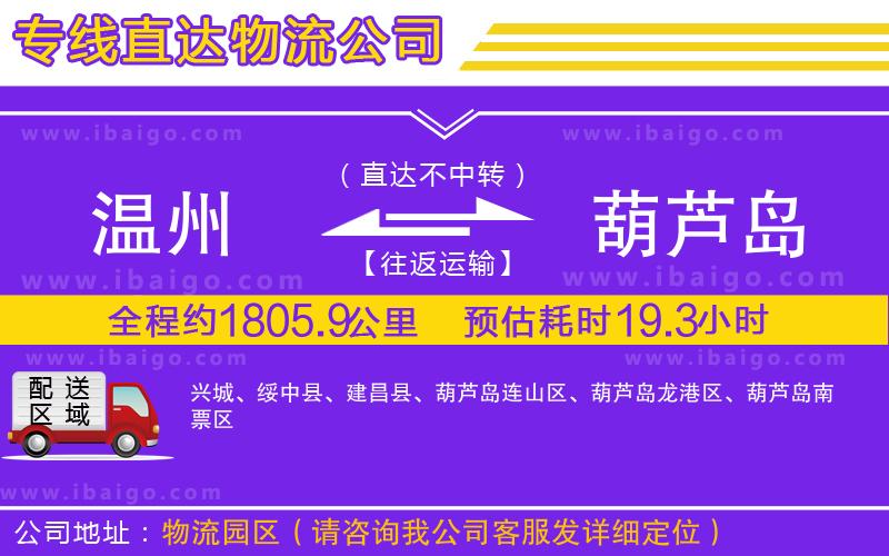 溫州到葫蘆島物流公司