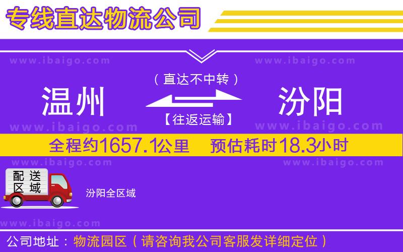 溫州到汾陽貨運(yùn)專線