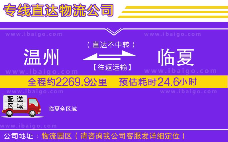 溫州到臨夏貨運專線