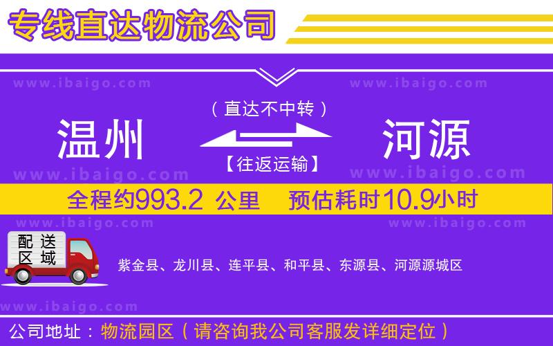 溫州到河源貨運專線
