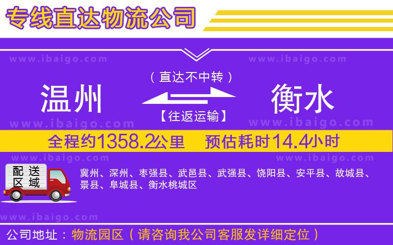 溫州到衡水物流專線