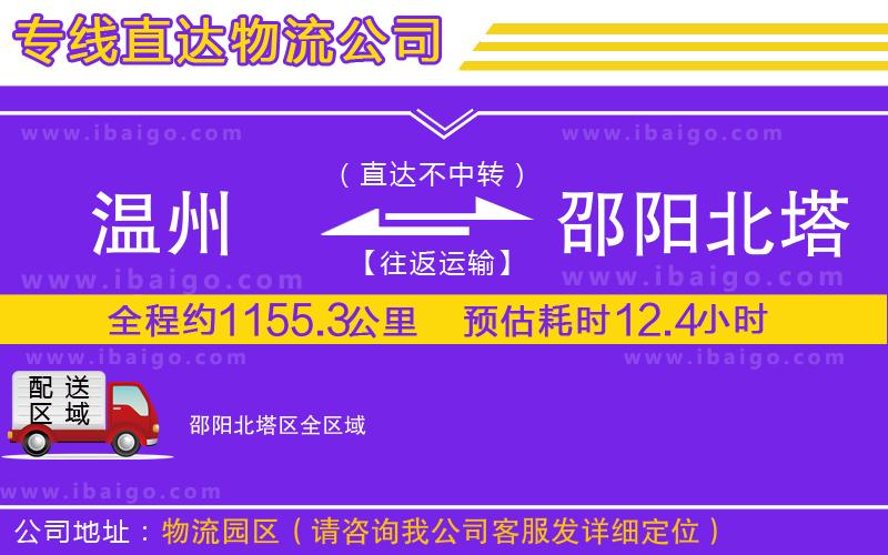 溫州到邵陽(yáng)北塔區(qū)物流