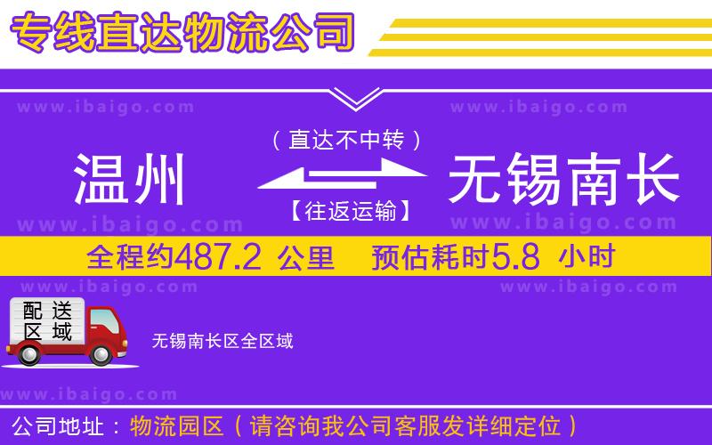 溫州到無錫南長(zhǎng)區(qū)物流